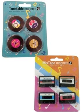 Vinyl Record & Tape Magnets Set